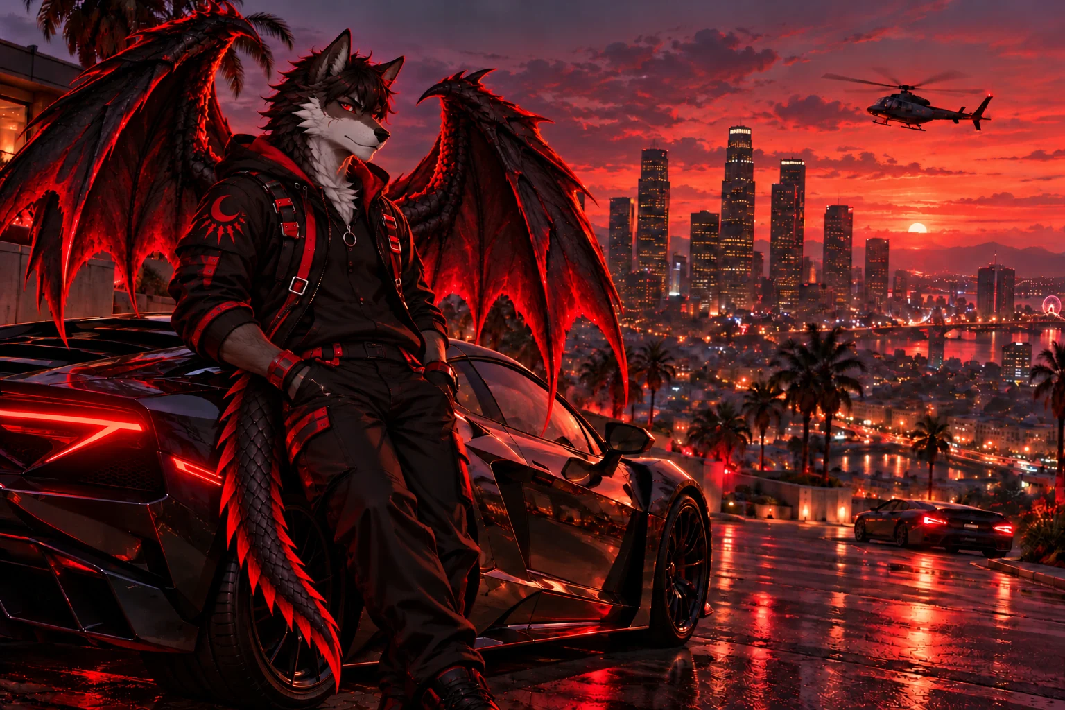 Dragon-Host-Maskottchen in einer Szene zu GTA FiveM