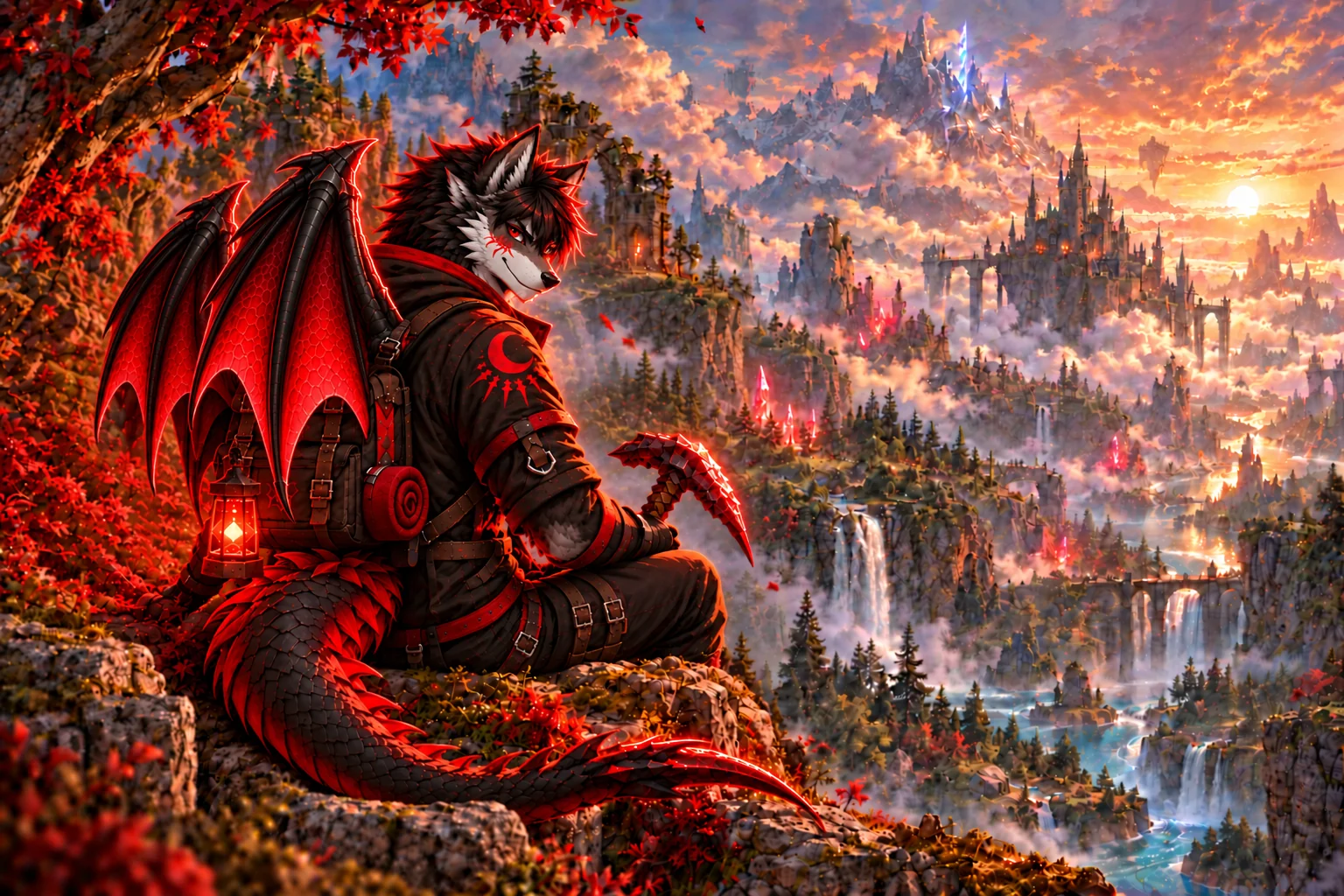 Dragon-Host-Maskottchen in einer Szene zu Hytale